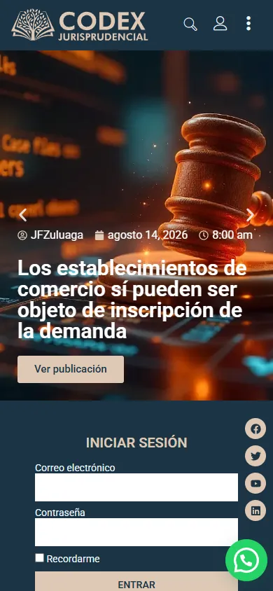 Codex Jurisprudencial en celular