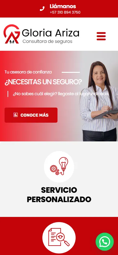 Gloria Ariza · Consultora en Seguros en celular