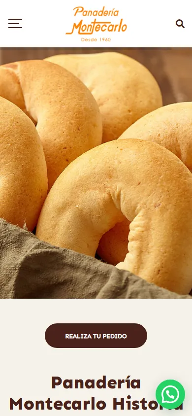 Panadería Montecarlo en celular